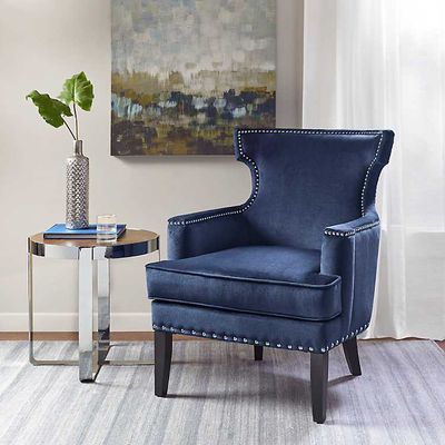 Blue Velvet Melanie Accent Chair Blue Velvet Melanie Accent Chair