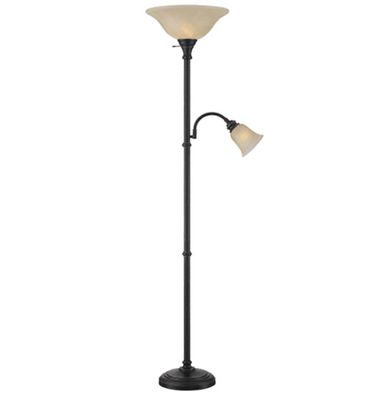 Lite Source Henley 1 Light Torchiere Lamp with Reading Light Lite Source Henley 1 Light Torchiere Lamp with Reading Light